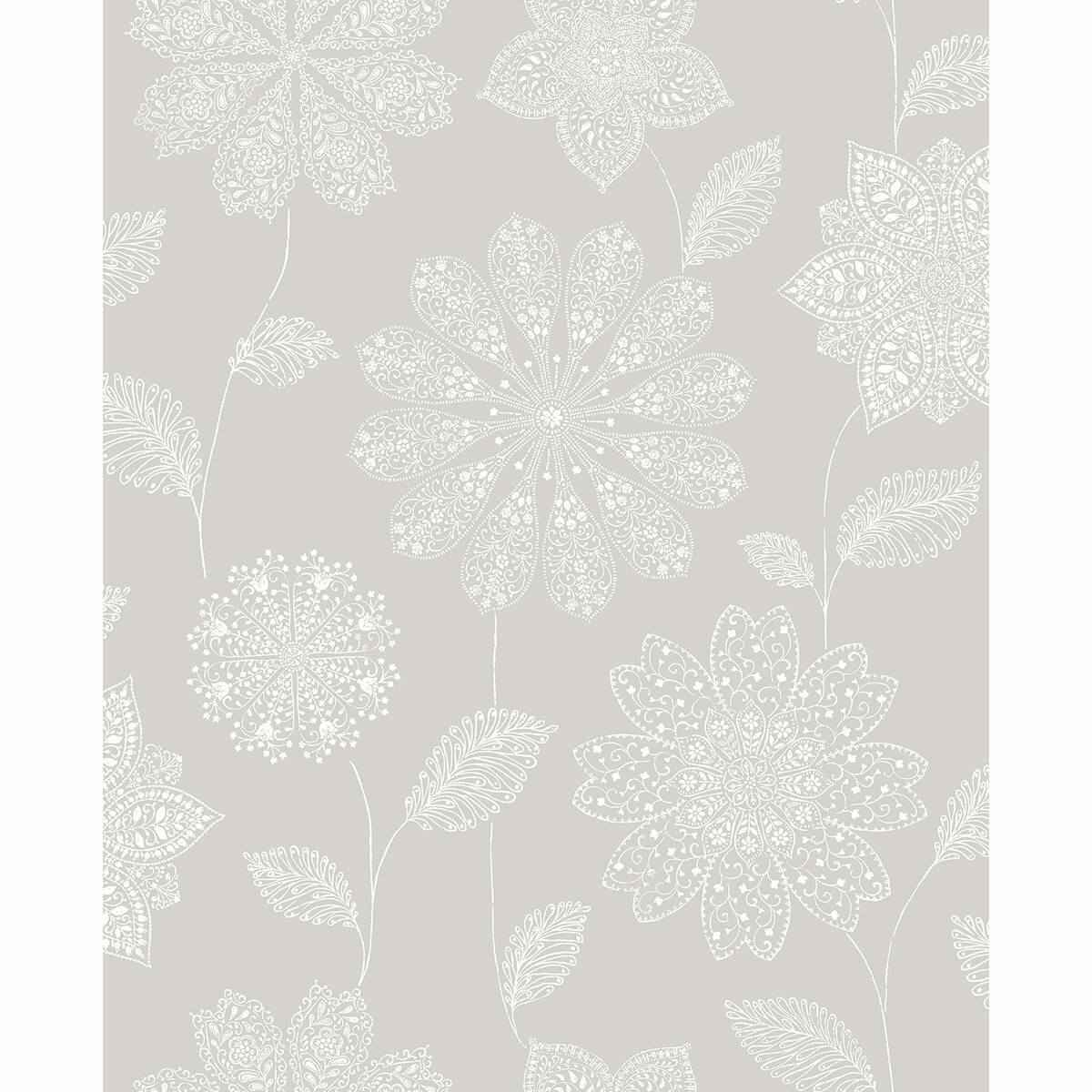 Panache Taupe Floral Wallpaper - York Wallcoverings - 2716-23851