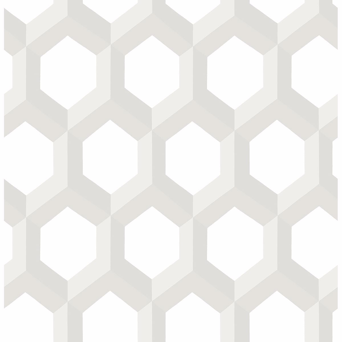 Picture of Hex Neutral Geometric Wallpaper