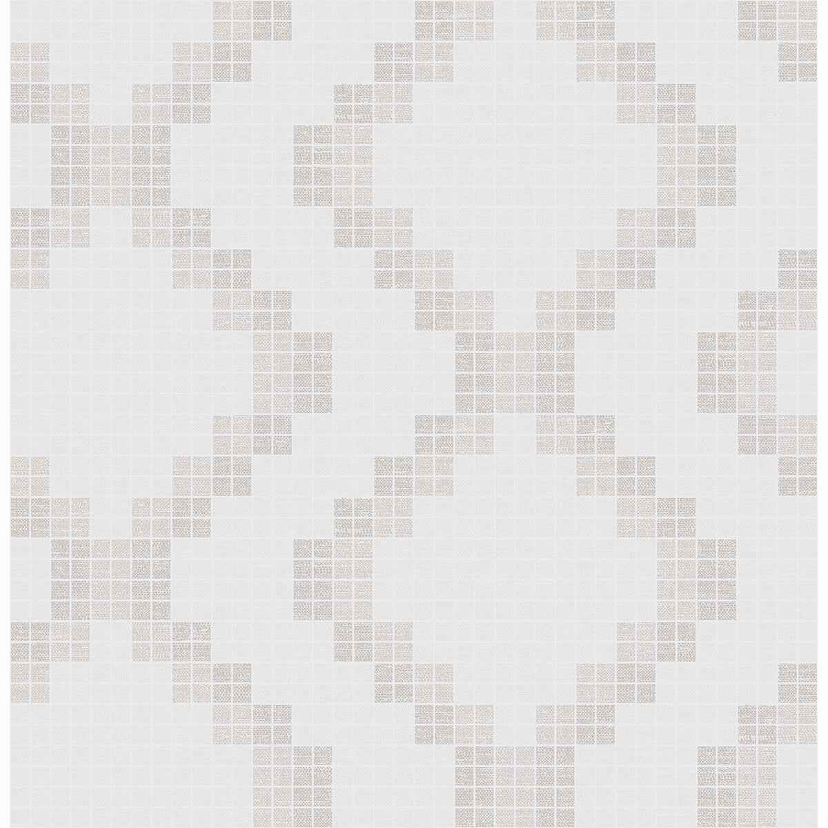 Mosaic Taupe Grid Wallpaper - York Wallcoverings - 2716-23865