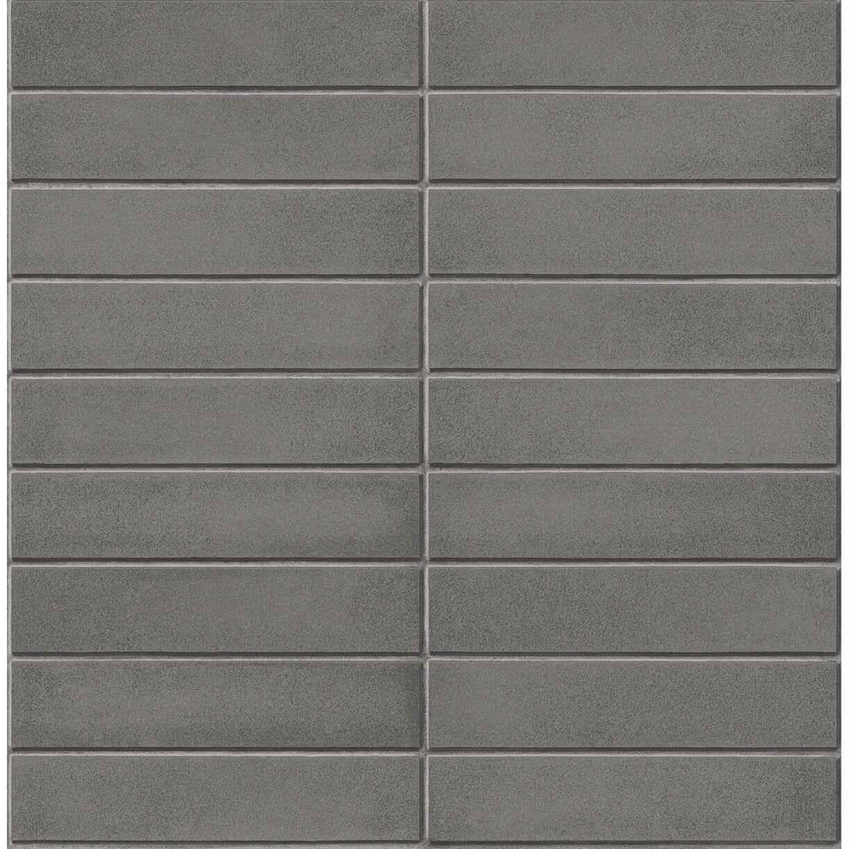 Midcentury Modern Dark Grey Brick Wallpaper - York Wallcoverings - 2540-24025