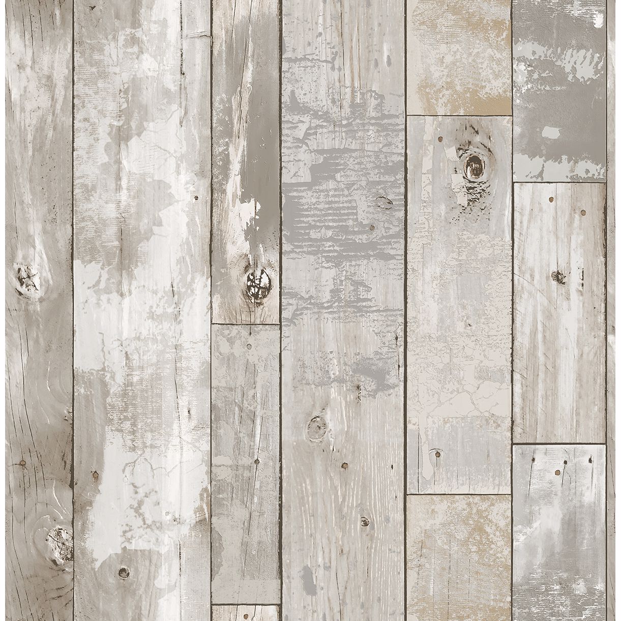 Picture of Deena Grey Distressed Wood Wallpaper