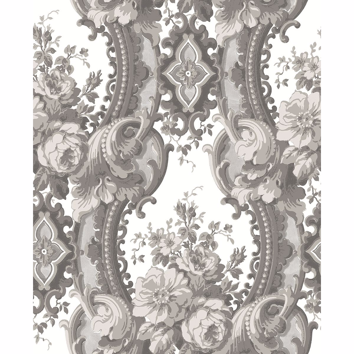 Picture of Dreamer Grey Damask Wallpaper