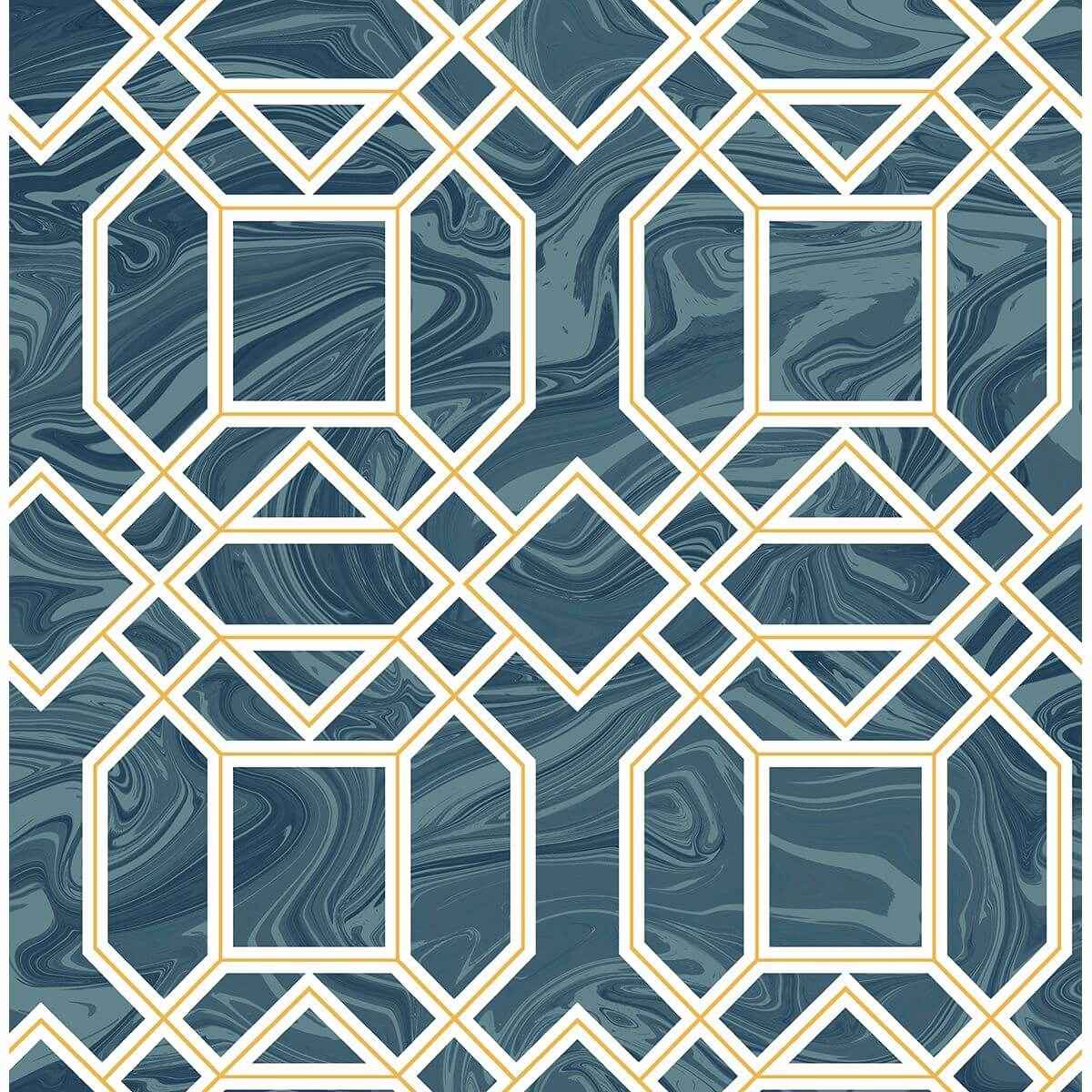 Daphne Blue Trellis Wallpaper - York Wallcoverings - 2763-24222