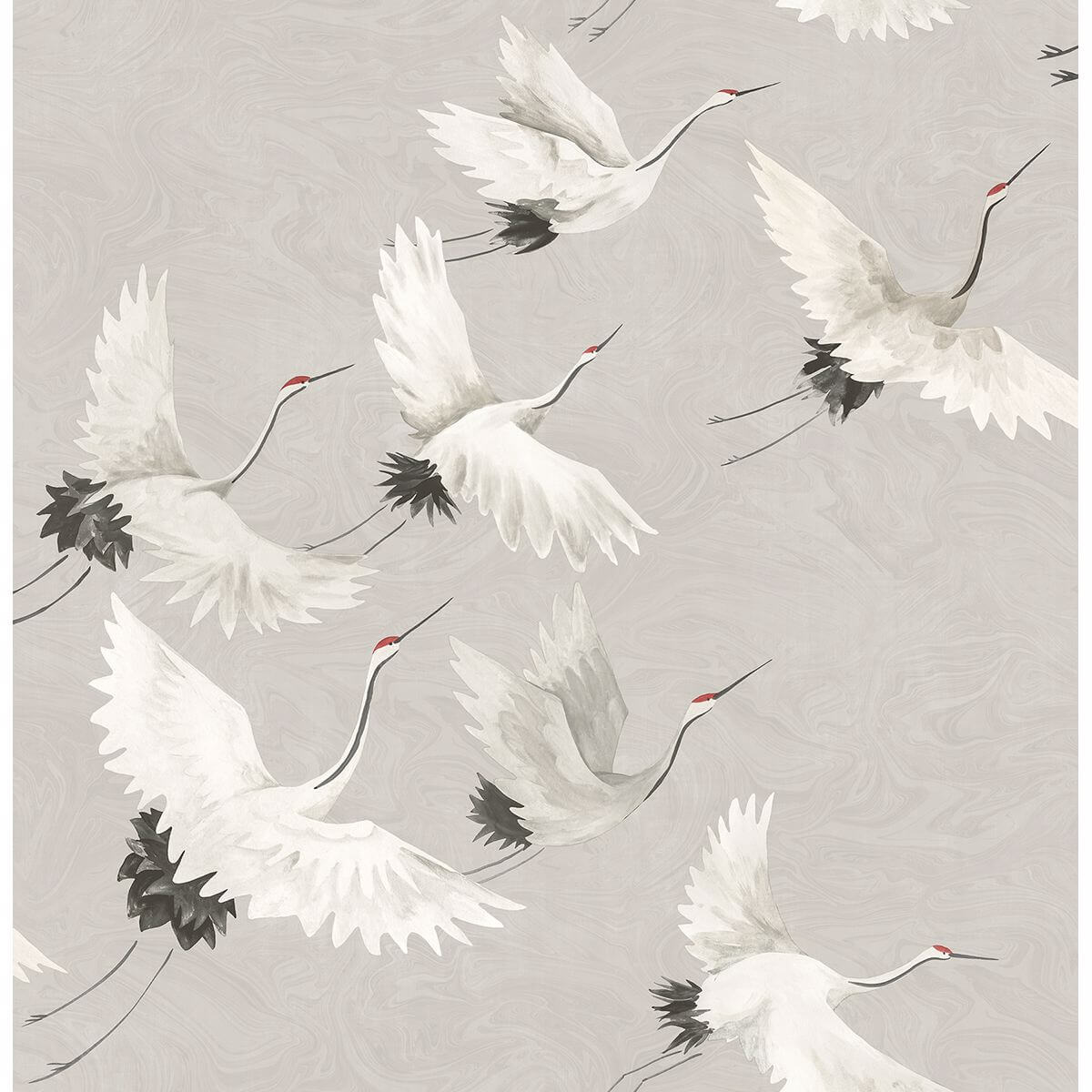 windsong-grey-crane-wallpaper-york-wallcoverings-2764-24304 - York Wallcoverings Wallpaper