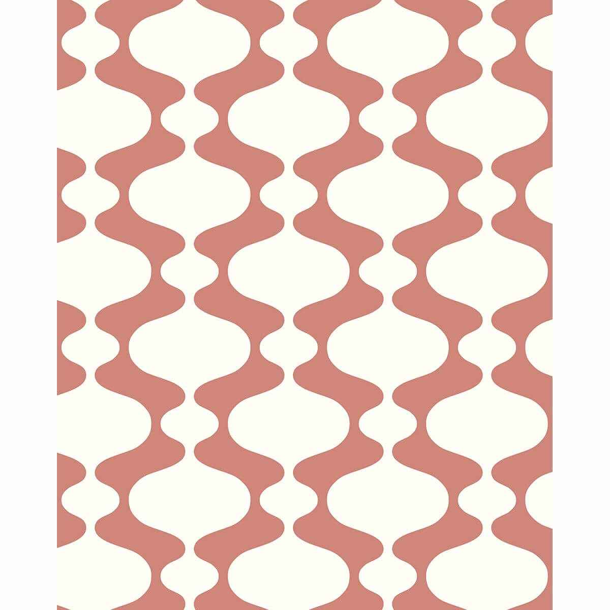 Ashbury Coral Retro Wallpaper - York Wallcoverings - 2782-24542