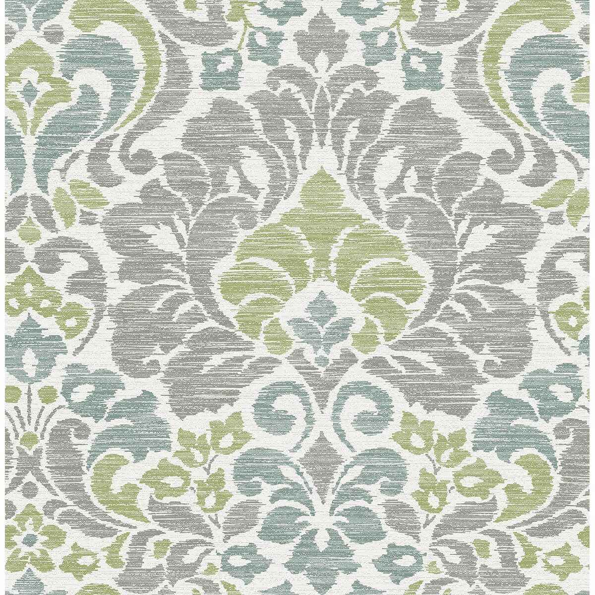 Garden of Eden Green Damask Wallpaper - York Wallcoverings - 2793-24733 - York Wallcoverings Wallpaper