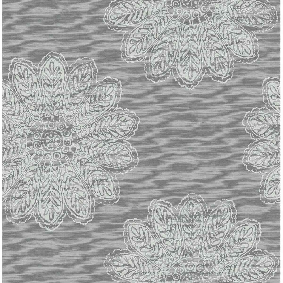 Sol Slate Medallion Wallpaper - York Wallcoverings - 2793-24746