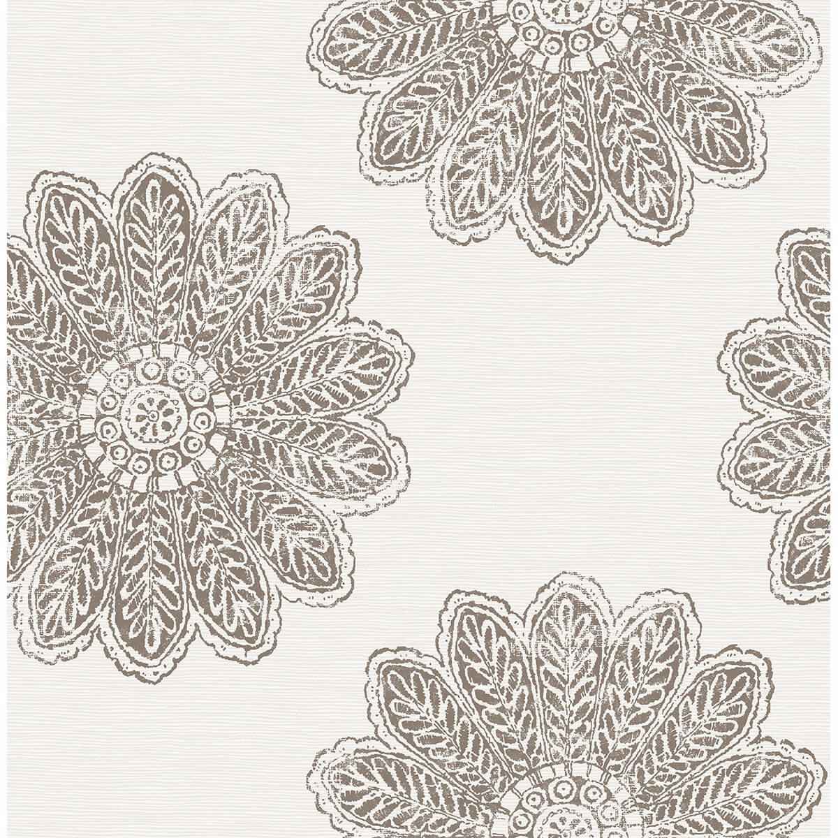 Sol Espresso Medallion Wallpaper - York Wallcoverings - 2793-24748
