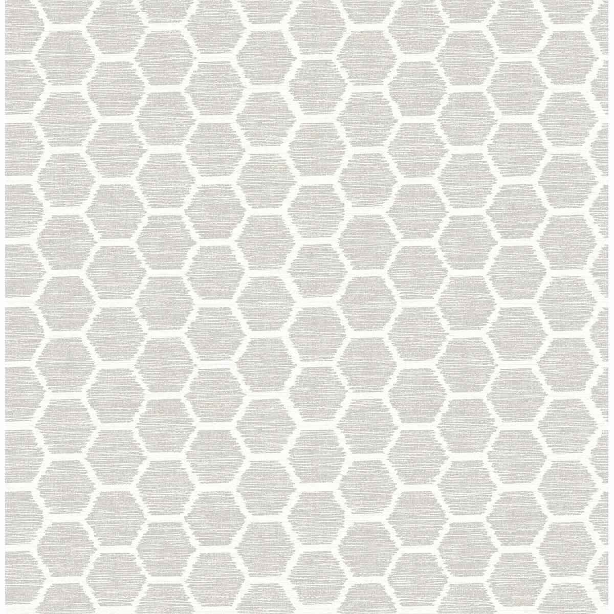 Aura Platinum Honeycomb Wallpaper - York Wallcoverings - 2793-24713 - York Wallcoverings Wallpaper