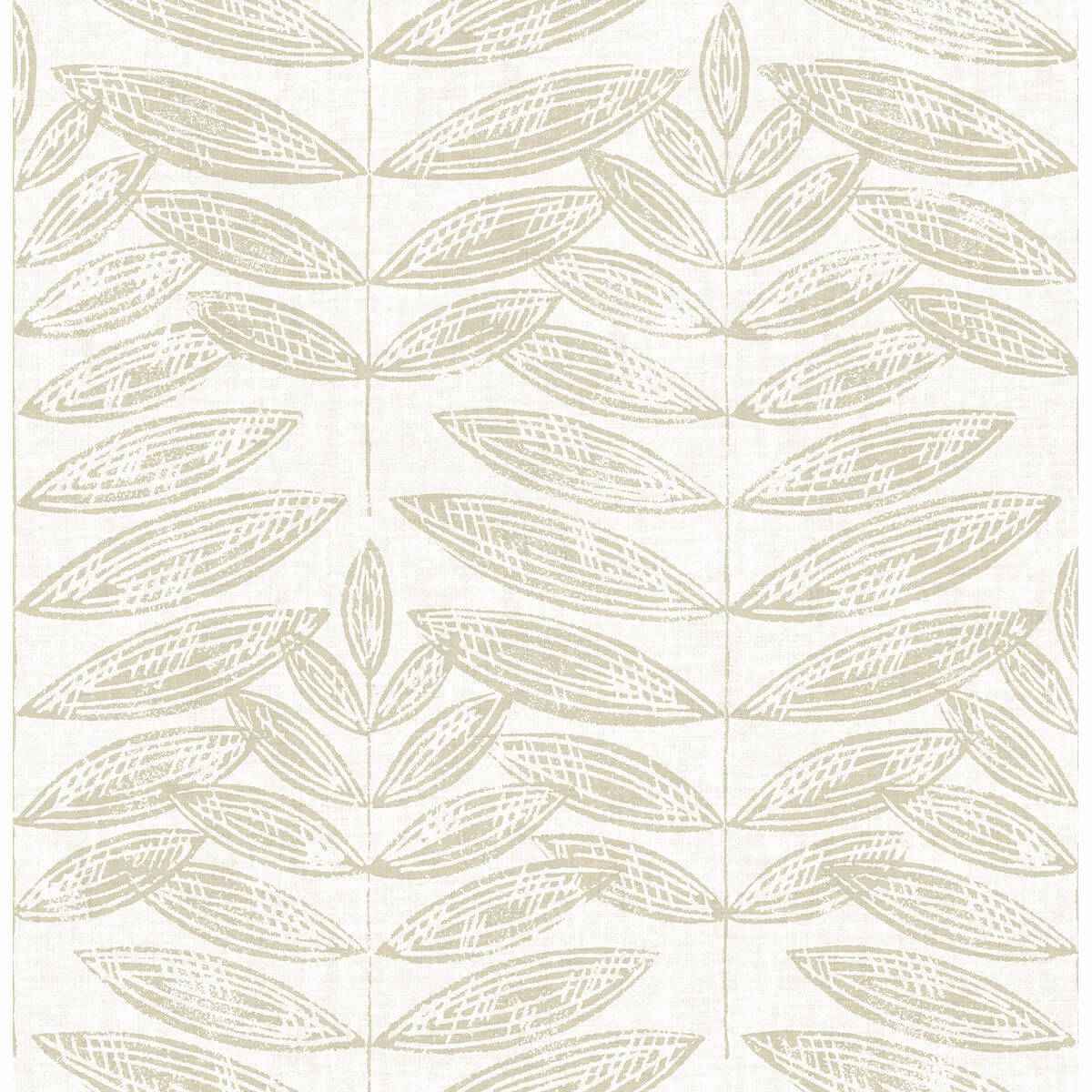 Akira Beige Leaf Wallpaper - York Wallcoverings - 2821-25100