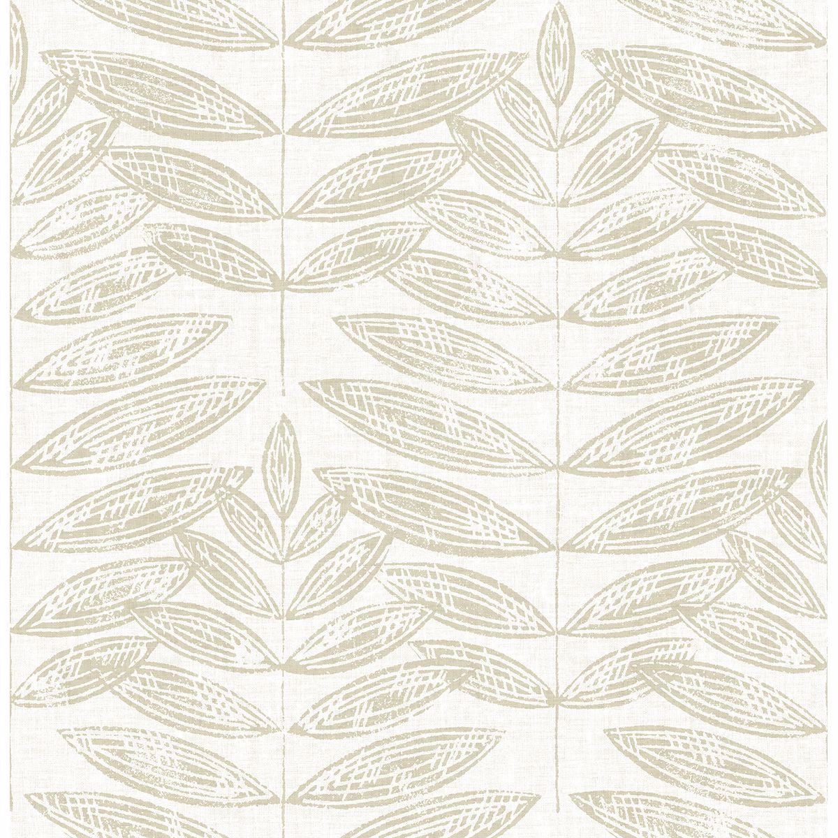 Picture of Akira Beige Leaf Wallpaper