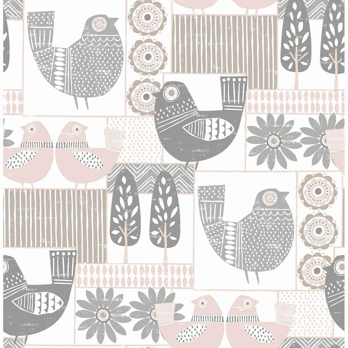 Hennika Light Pink Patchwork Wallpaper - York Wallcoverings - 2821-25115 - York Wallcoverings Wallpaper