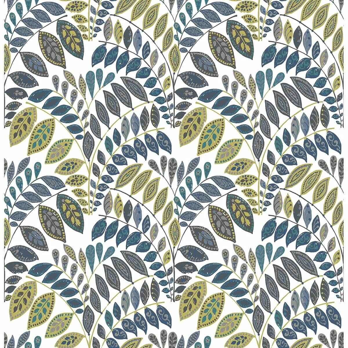 Fiddlehead Green Botanical Wallpaper - York Wallcoverings - 2821-25142 - York Wallcoverings Wallpaper