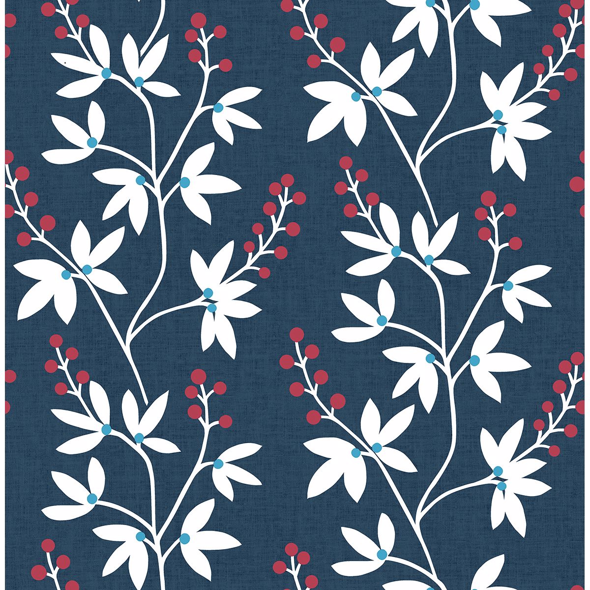 Picture of Linnea Elsa Navy Botanical Trail Wallpaper