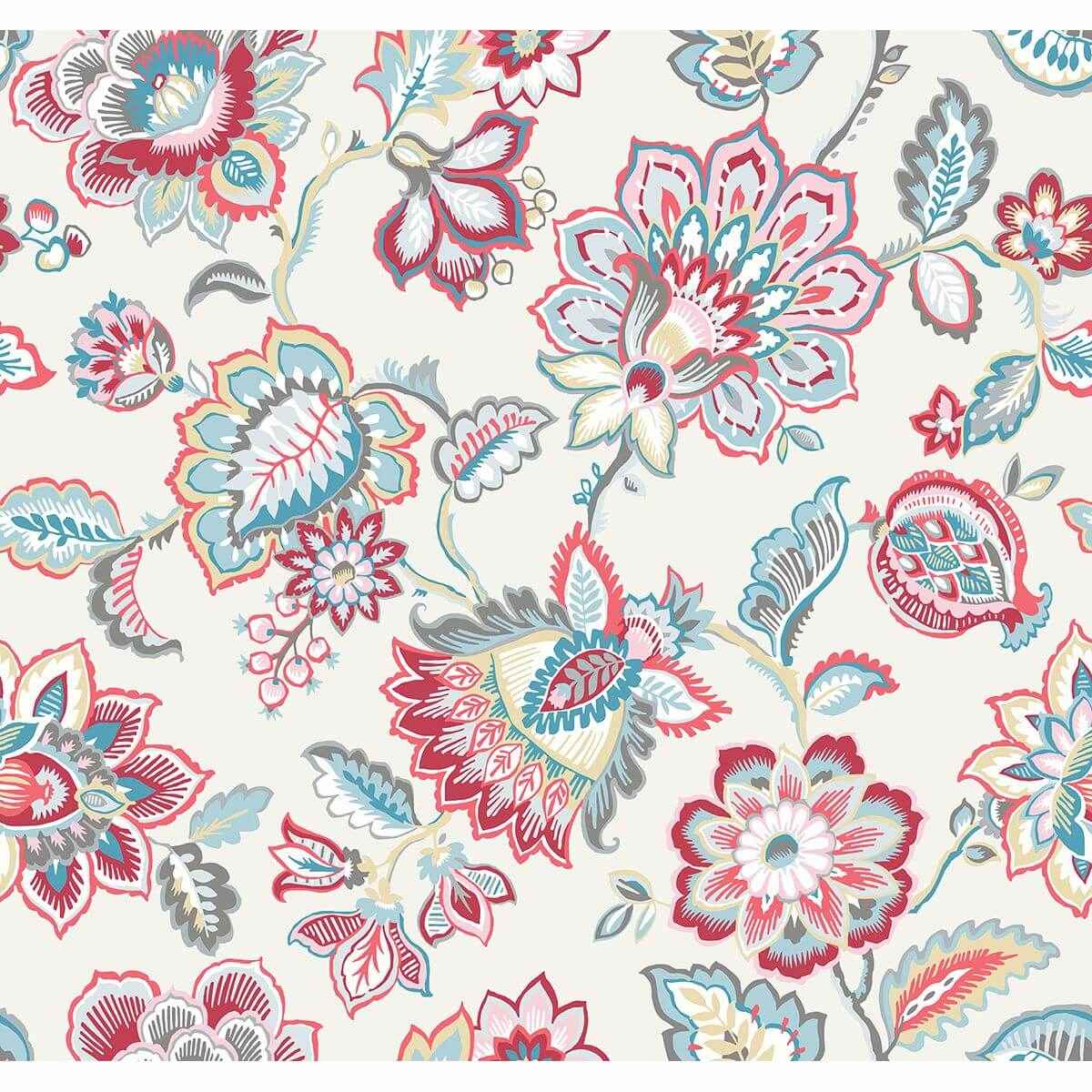 Corona Red Jacobean Wallpaper - York Wallcoverings - 2901-87512