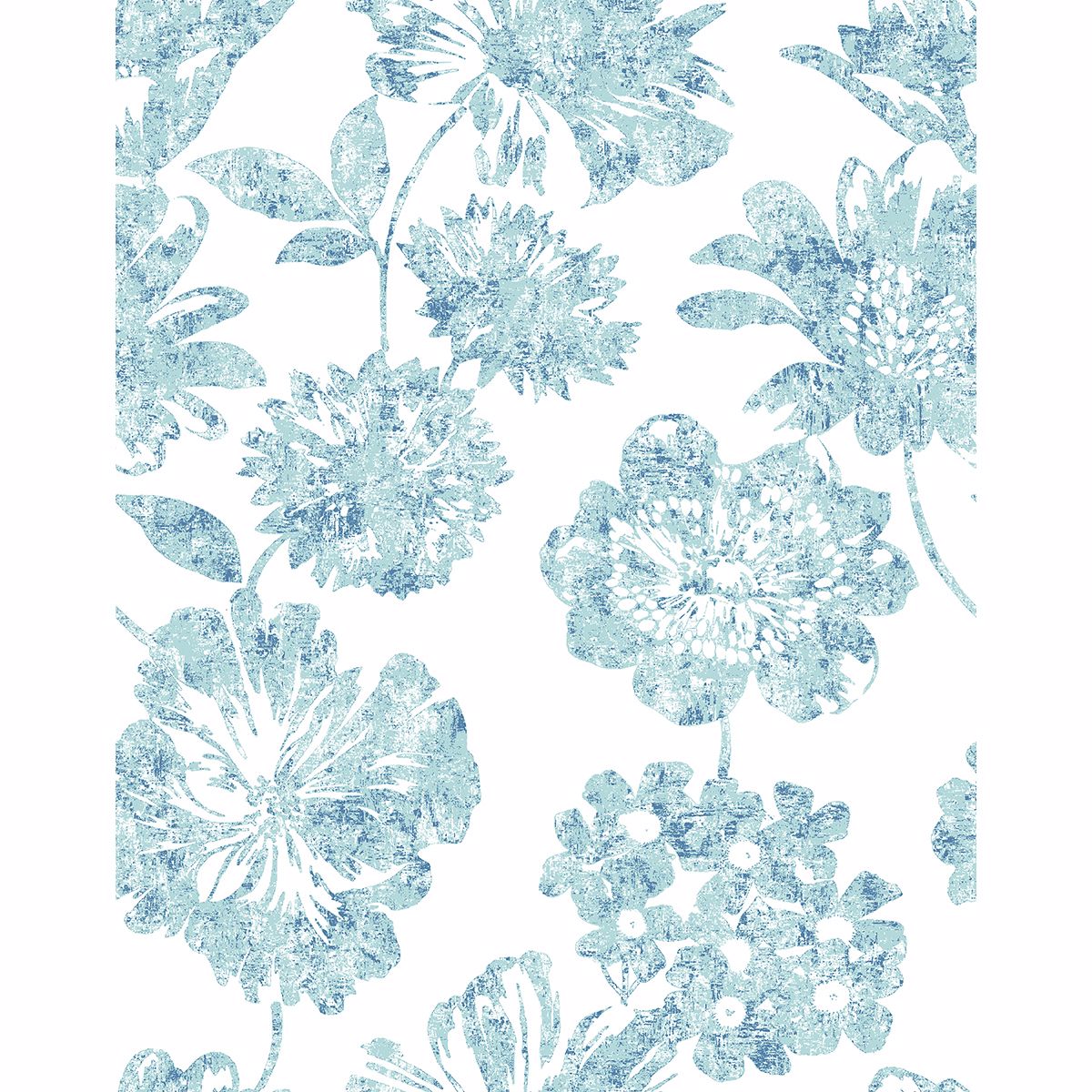 Picture of Folia Blue Floral Wallpaper