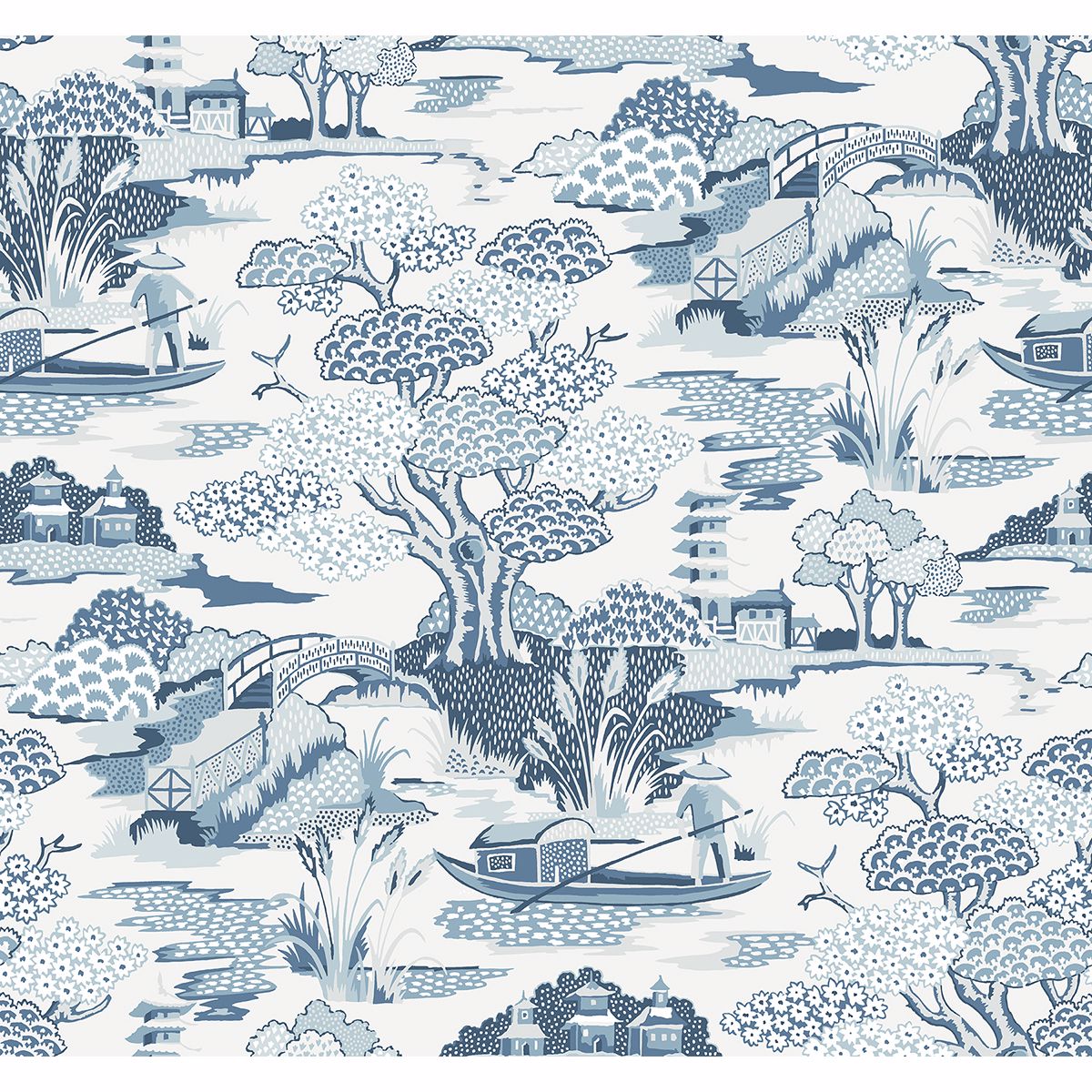 Picture of Joy De Vie Blue Toile Wallpaper