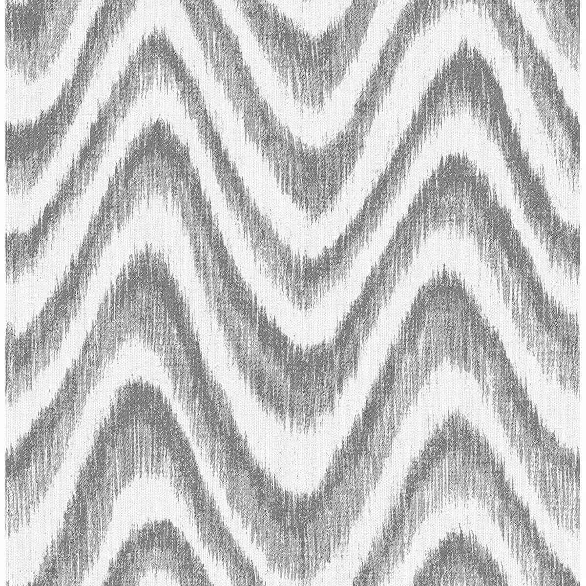 Bargello Grey Faux Grasscloth Wave Wallpaper - York Wallcoverings - 2901-25407