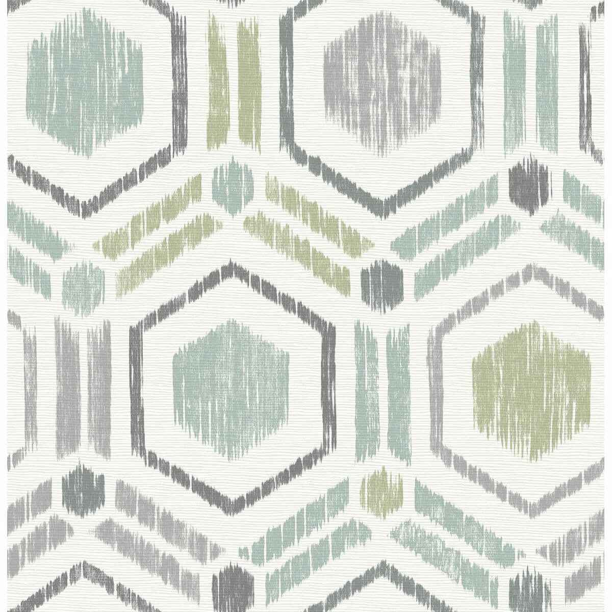 Borneo Light Green Geometric Grasscloth Wallpaper - York Wallcoverings - 2901-25435