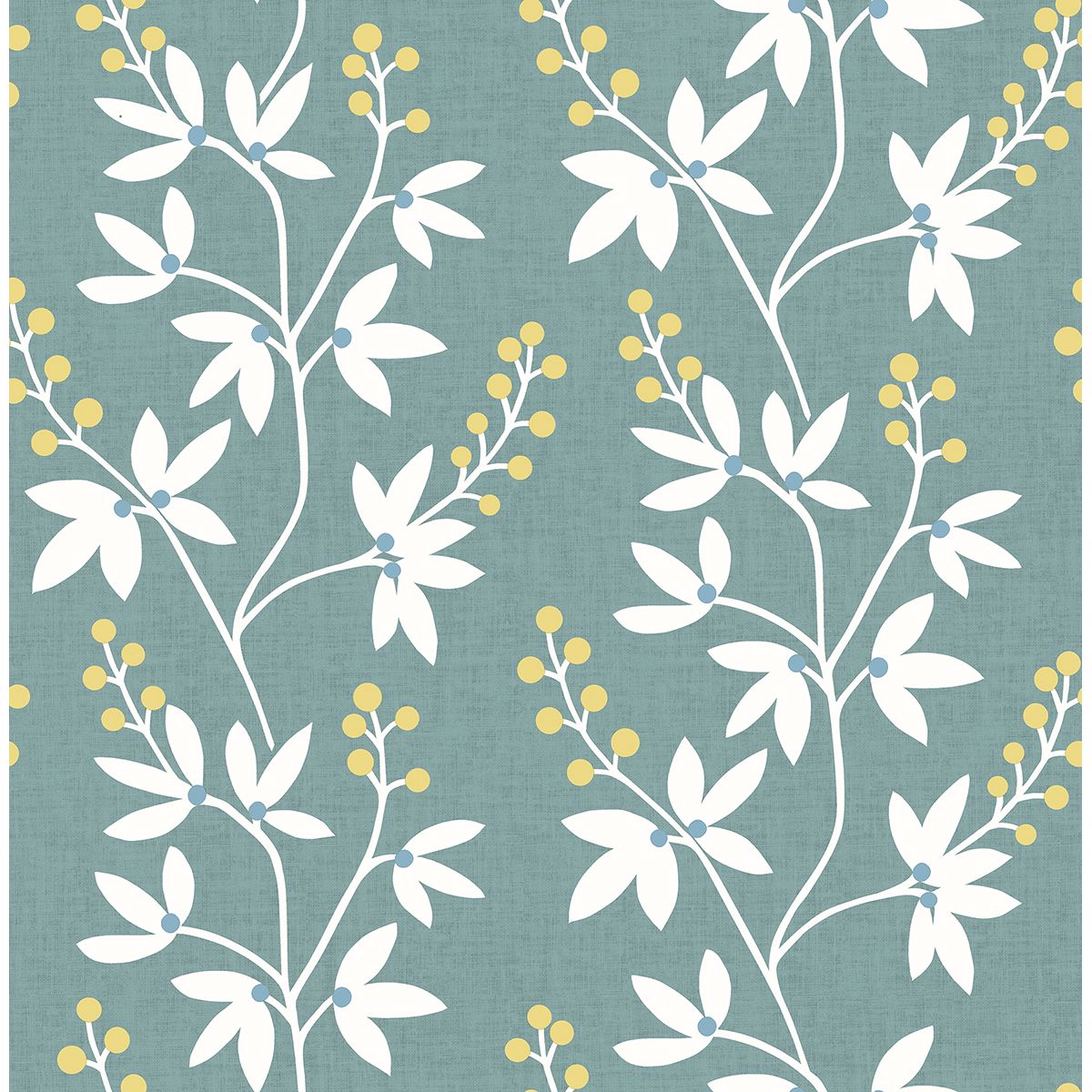 Picture of Linnea Elsa Teal Botanical Trail Wallpaper