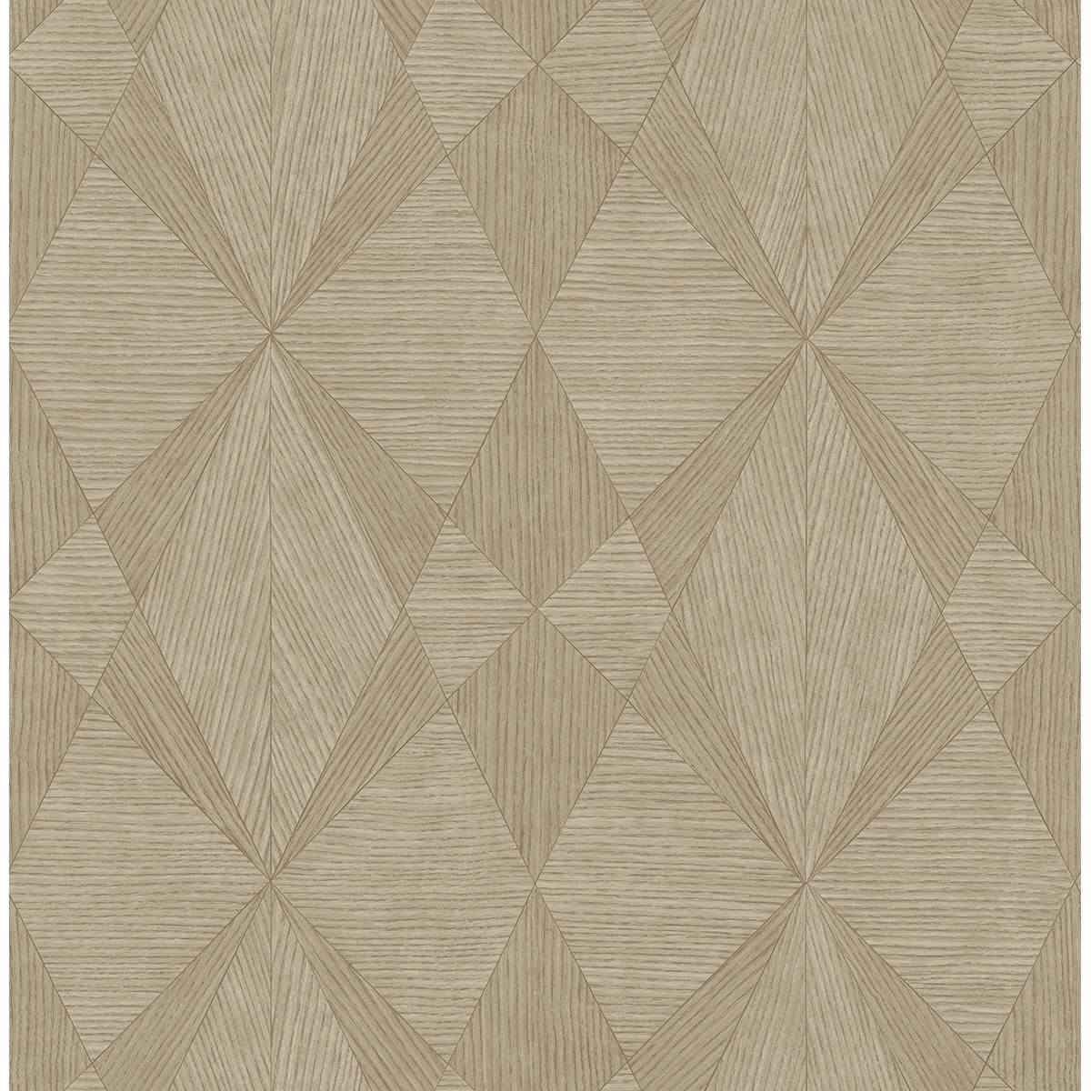 Intrinsic Light Brown Geometric Wood Wallpaper - York Wallcoverings - 2908-25330