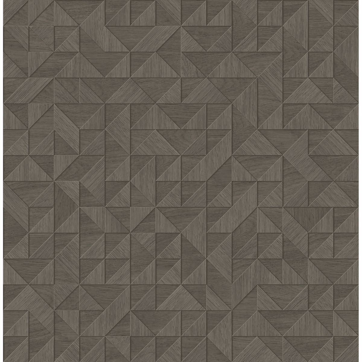 Picture of Gallerie Taupe Geometric Wood Wallpaper