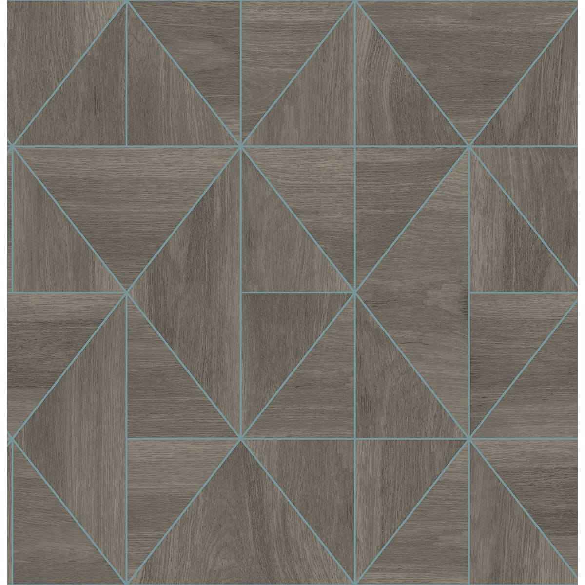 Cheverny Coffee Geometric Wood Wallpaper - York Wallcoverings - 2908-25322 - York Wallcoverings Wallpaper