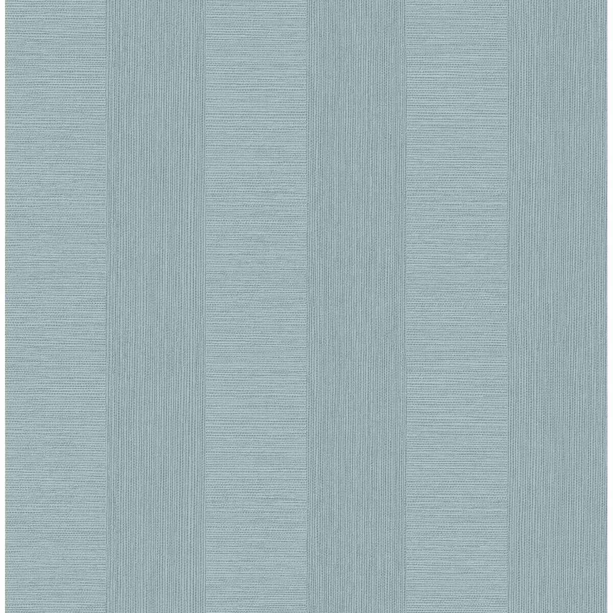 Intrepid Aqua Faux Grasscloth Stripe Wallpaper - York Wallcoverings - 2908-25309