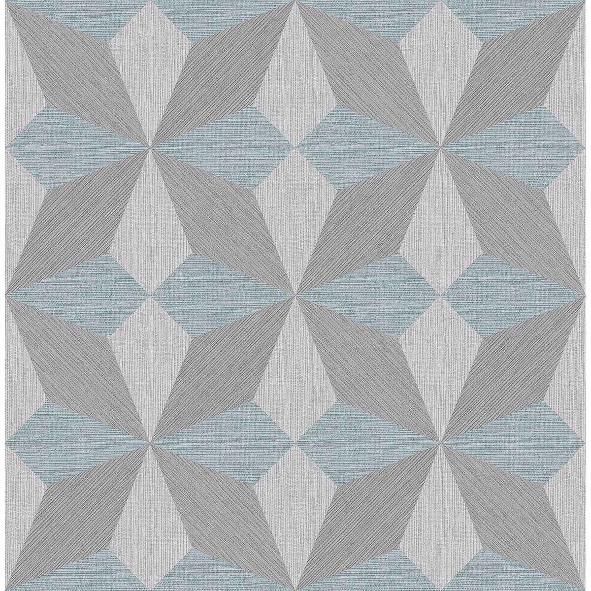 Valiant Aqua Faux Grasscloth Geometric Wallpaper - York Wallcoverings - 2908-25304 - York Wallcoverings Wallpaper