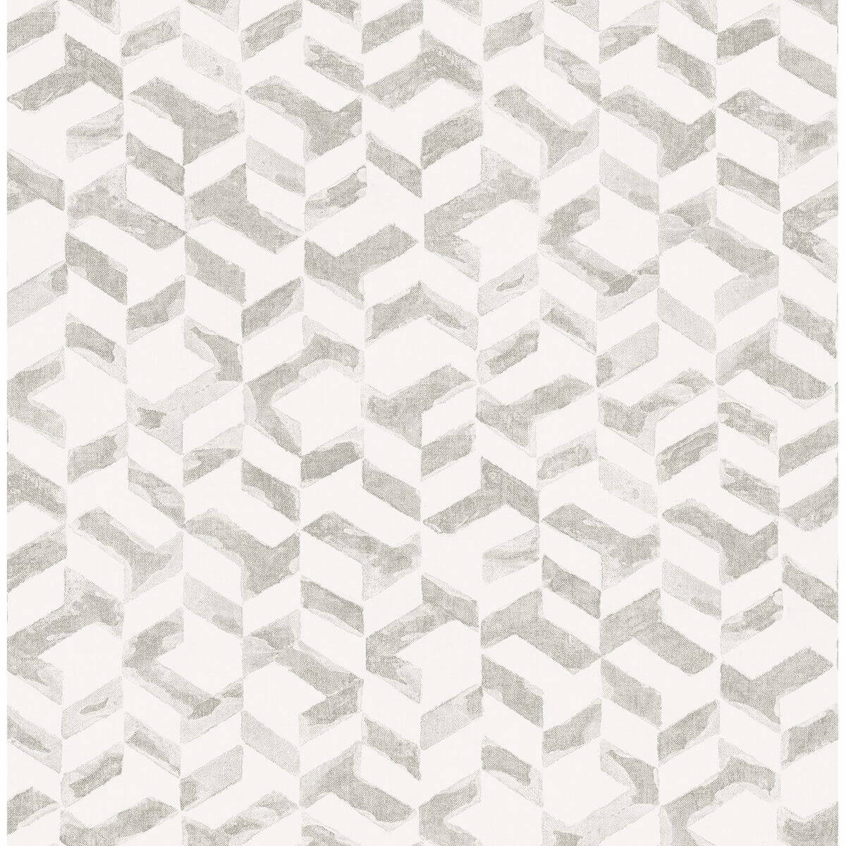 Instep Pewter Abstract Geometric Wallpaper - York Wallcoverings - 2902-25502 - York Wallcoverings Wallpaper