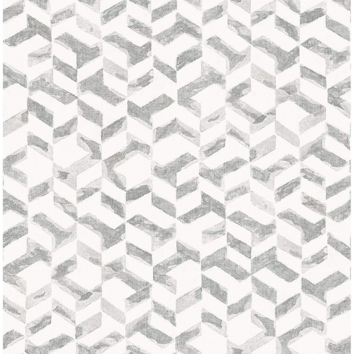 Instep Platinum Abstract Geometric Wallpaper - York Wallcoverings - 2902-25501 - York Wallcoverings Wallpaper