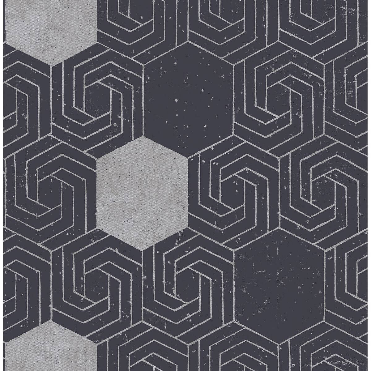momentum-navy-geometric-wallpaper-york-wallcoverings-2902-25547 - York Wallcoverings Papel pintado