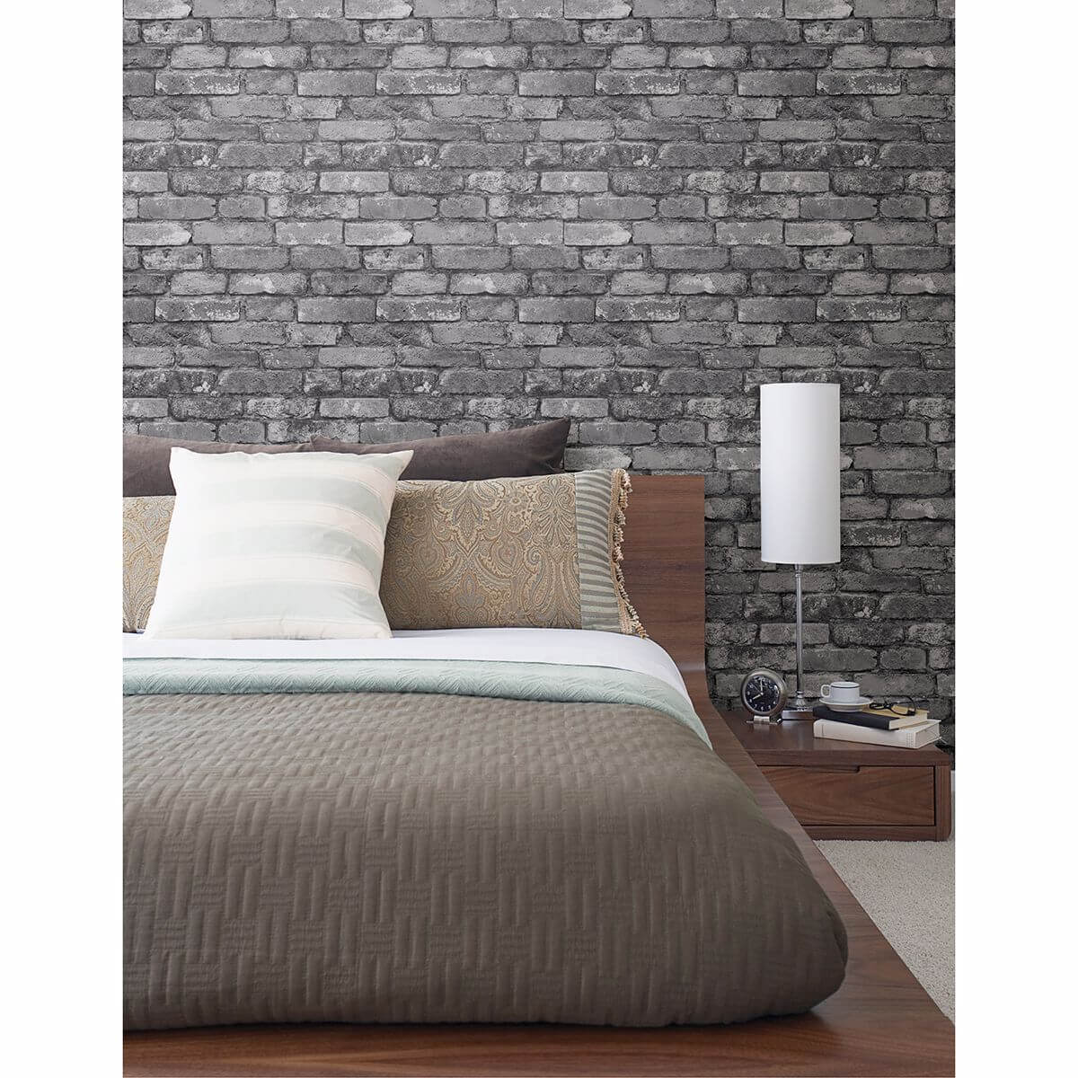 Debs Grey Exposed Brick Wallpaper - York Wallcoverings - 2922-21260 - York Wallcoverings Wallpaper