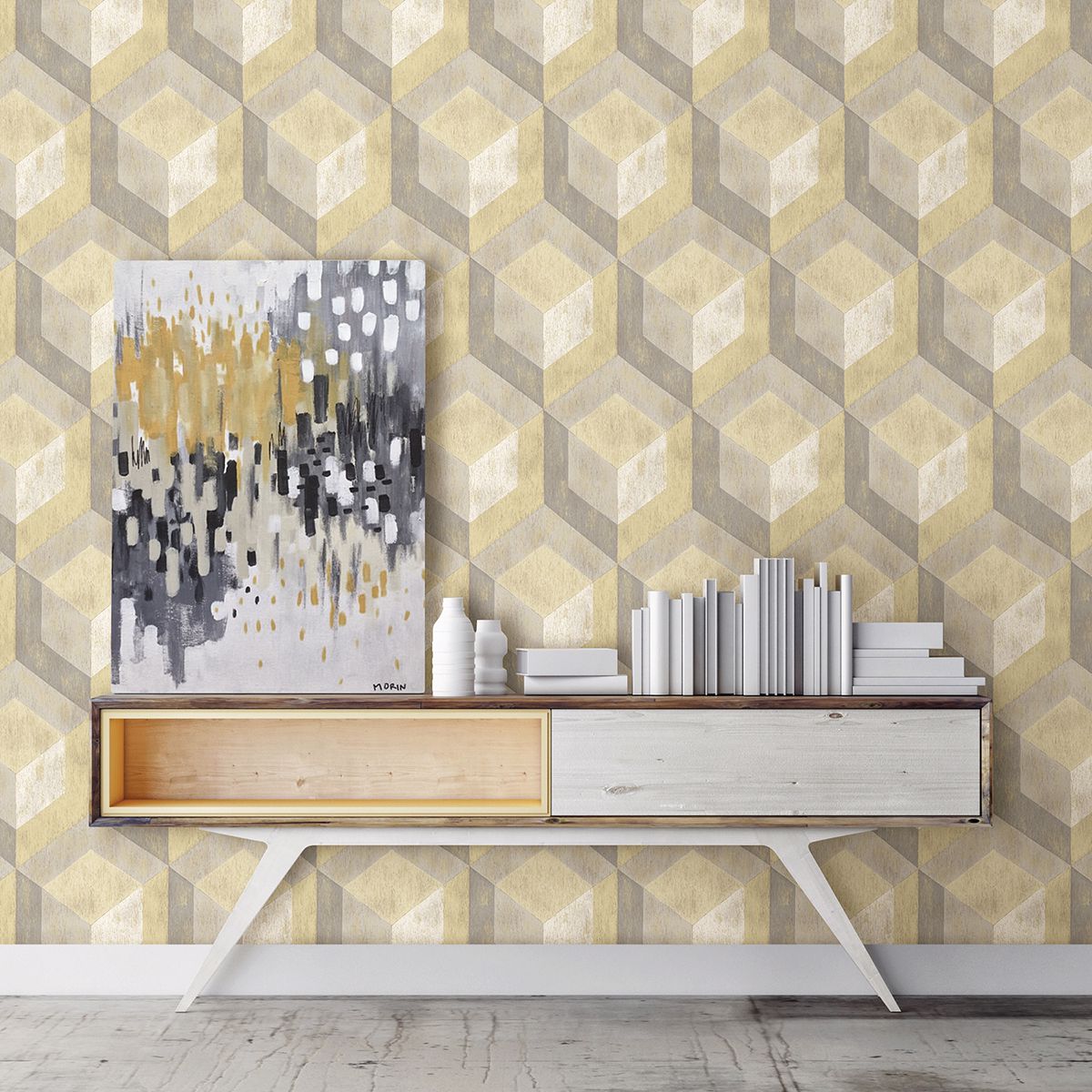 Clarabelle Beige Rustic Wood Tile Wallpaper  | Brewster Wallcovering - The WorkRm