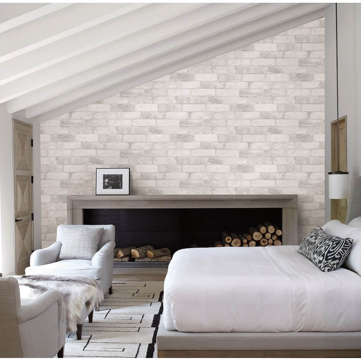 Rustin White Reclaimed Bricks Wallpaper - York Wallcoverings - 2922-22321 - York Wallcoverings Wallpaper