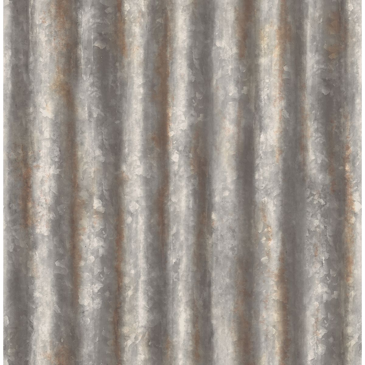 Brewster Wallcovering-Kirkland Charcoal Corrugated Metal Wallpaper