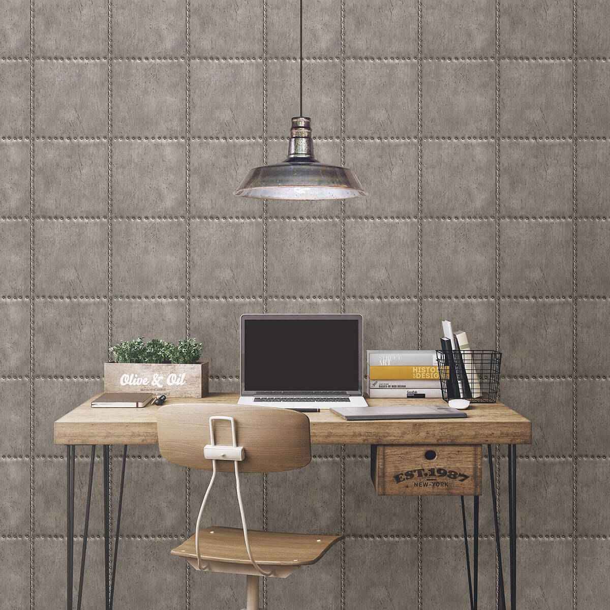 Hale Pewter Sheet Metal Wallpaper - York Wallcoverings - 2922-22343 - York Wallcoverings Wallpaper