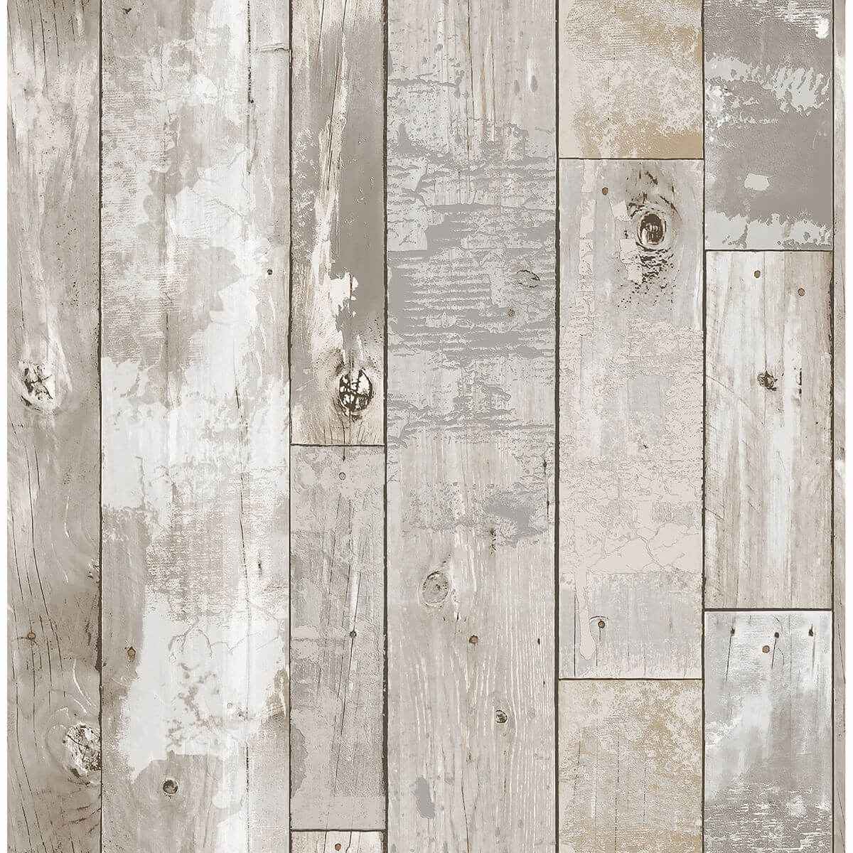 Deena Light Grey Weathered Wood Wallpaper - York Wallcoverings - 2922-24054