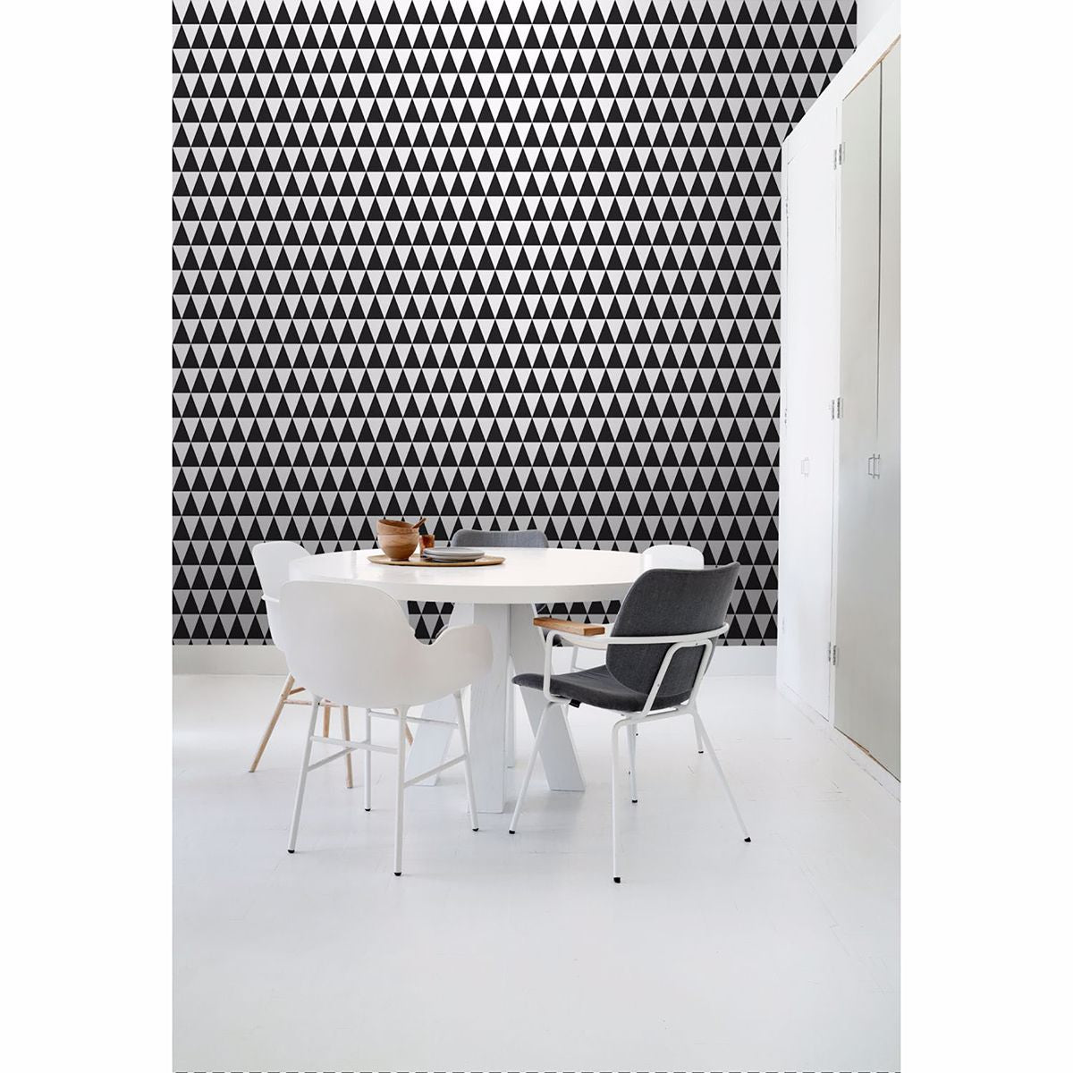 Verdon Black Geometric Wallpaper  | Brewster Wallcovering - The WorkRm