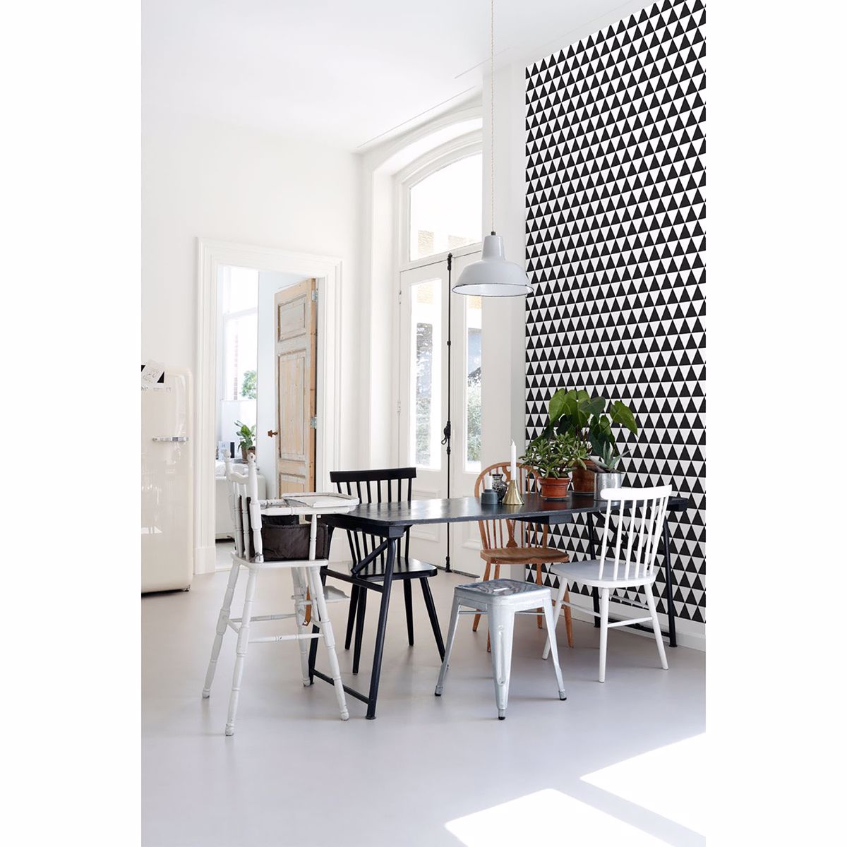 Verdon Black Geometric Wallpaper  | Brewster Wallcovering - The WorkRm