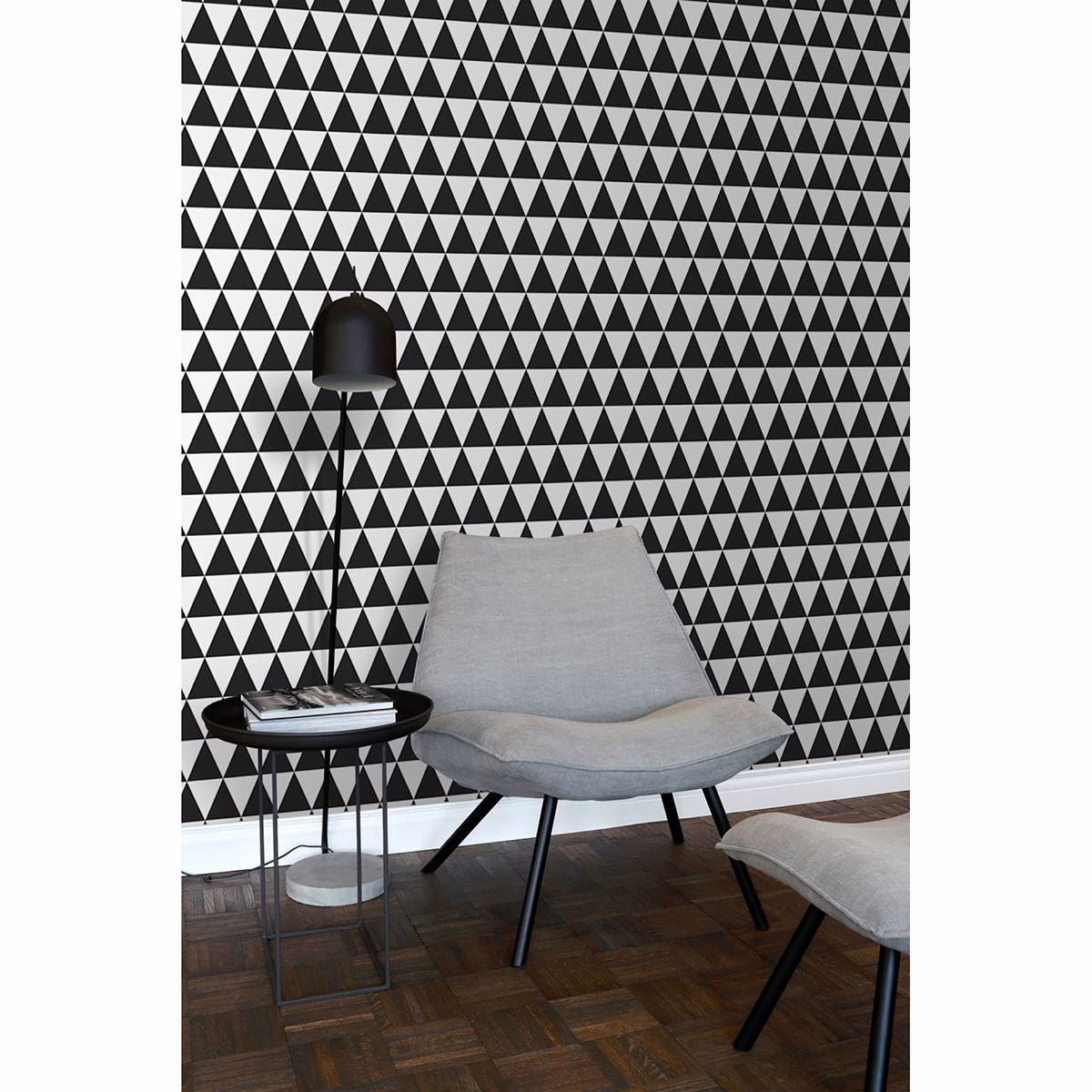 Verdon Black Geometric Wallpaper  | Brewster Wallcovering - The WorkRm