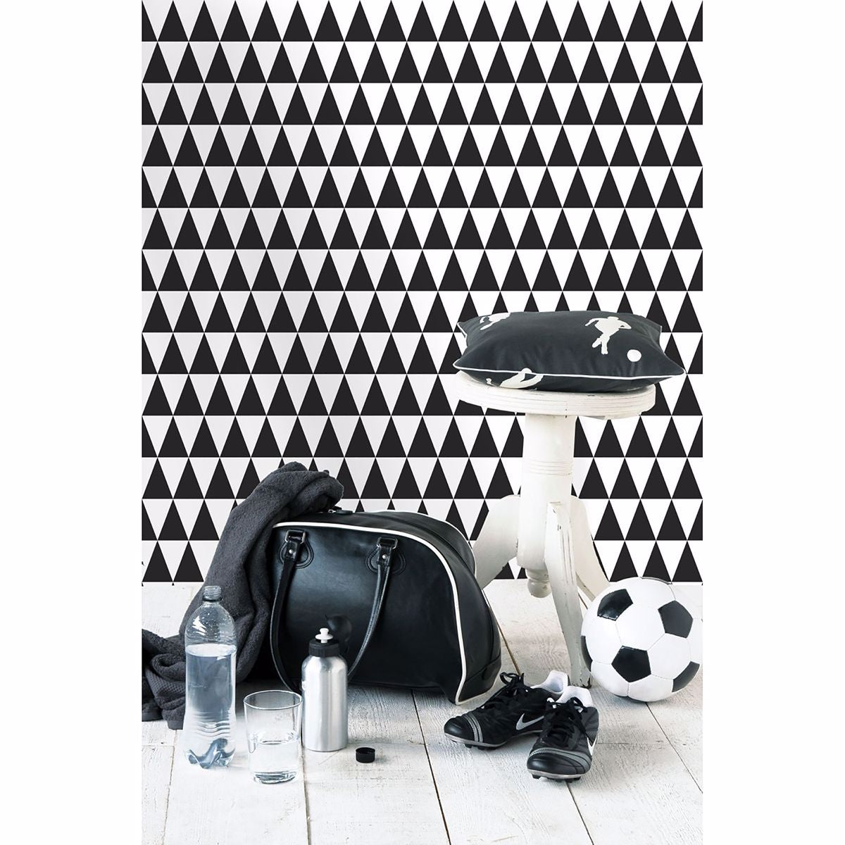 Verdon Black Geometric Wallpaper  | Brewster Wallcovering - The WorkRm