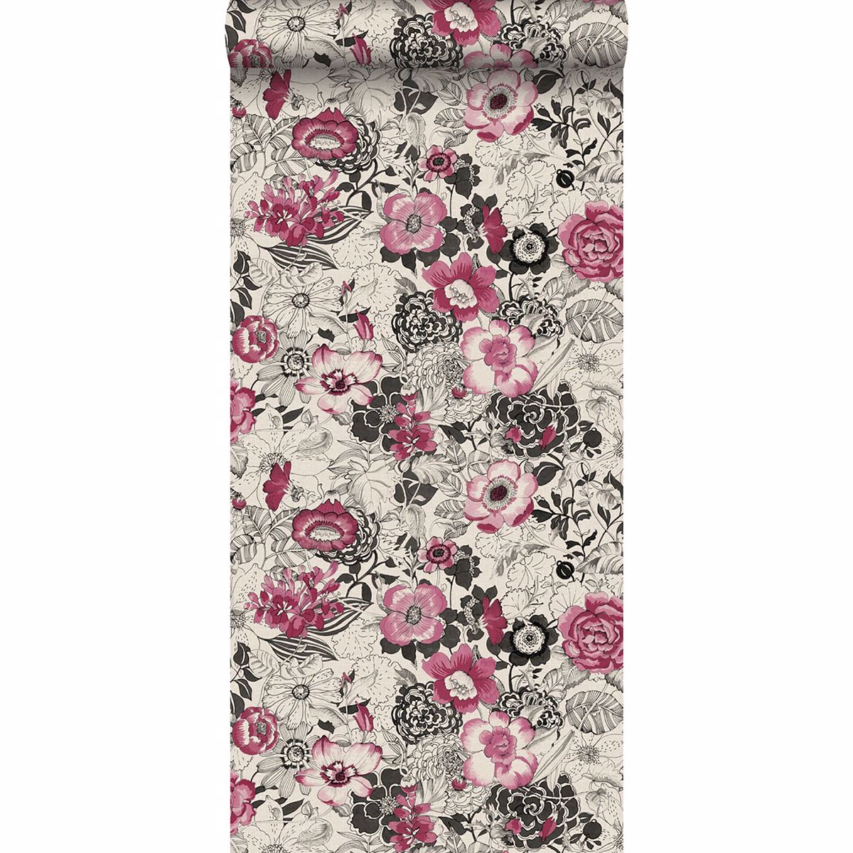 Penny Pink Floral Wallpaper - Brewster Wallcovering