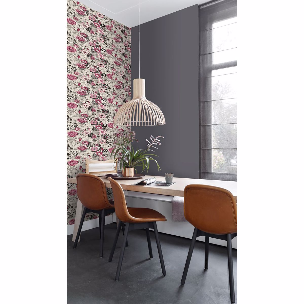 Penny Pink Floral Wallpaper - Brewster Wallcovering