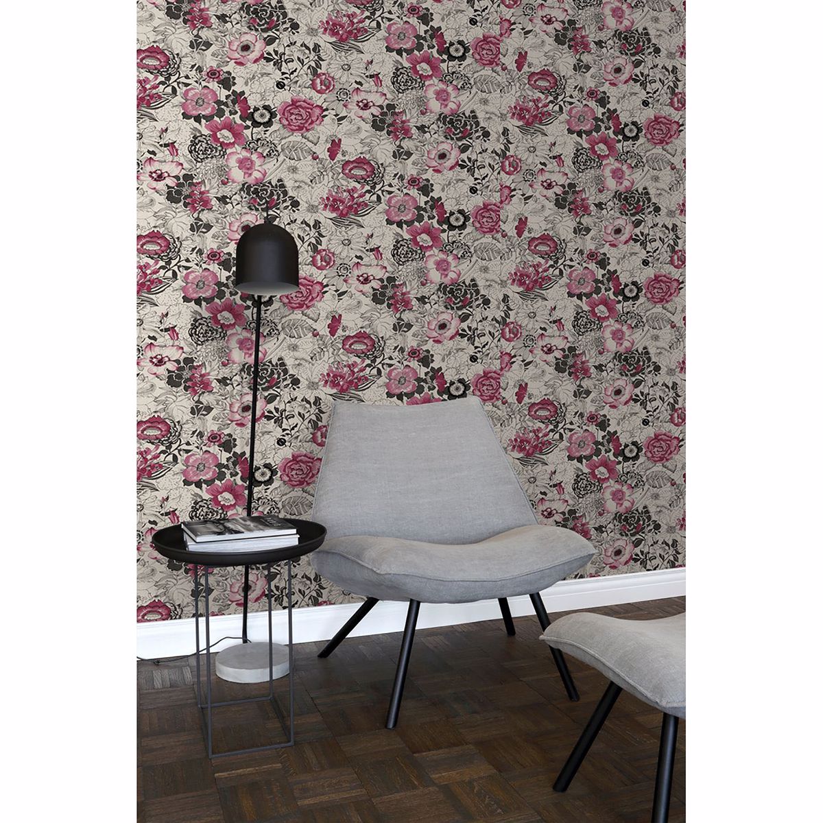 Penny Pink Floral Wallpaper - Brewster Wallcovering