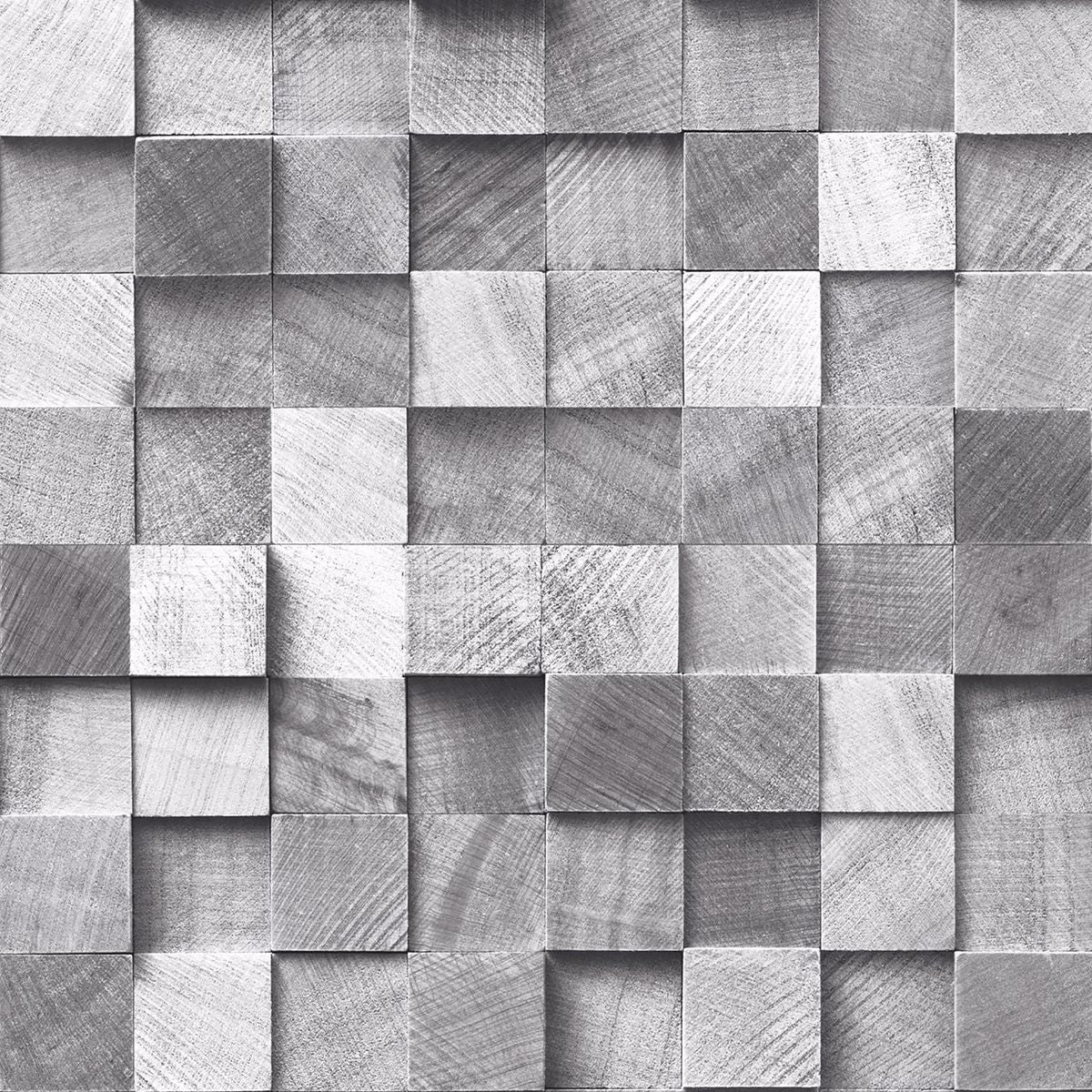 Picture of Tevye Grey Wood Geometric Wallpaper