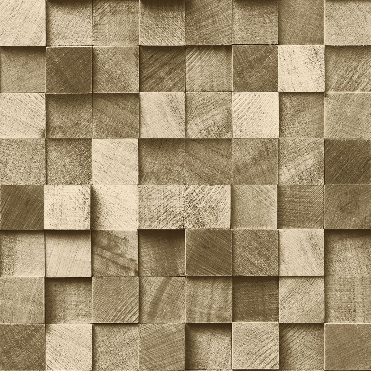 Picture of Tevye Gold Wood Geometric Wallpaper