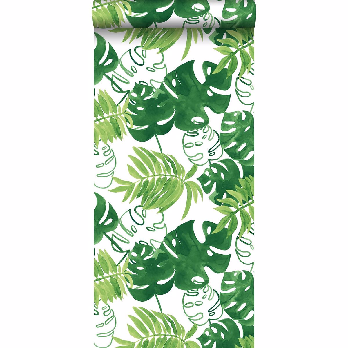 Patti Green Leaves Wallpaper - Brewster Wallcovering