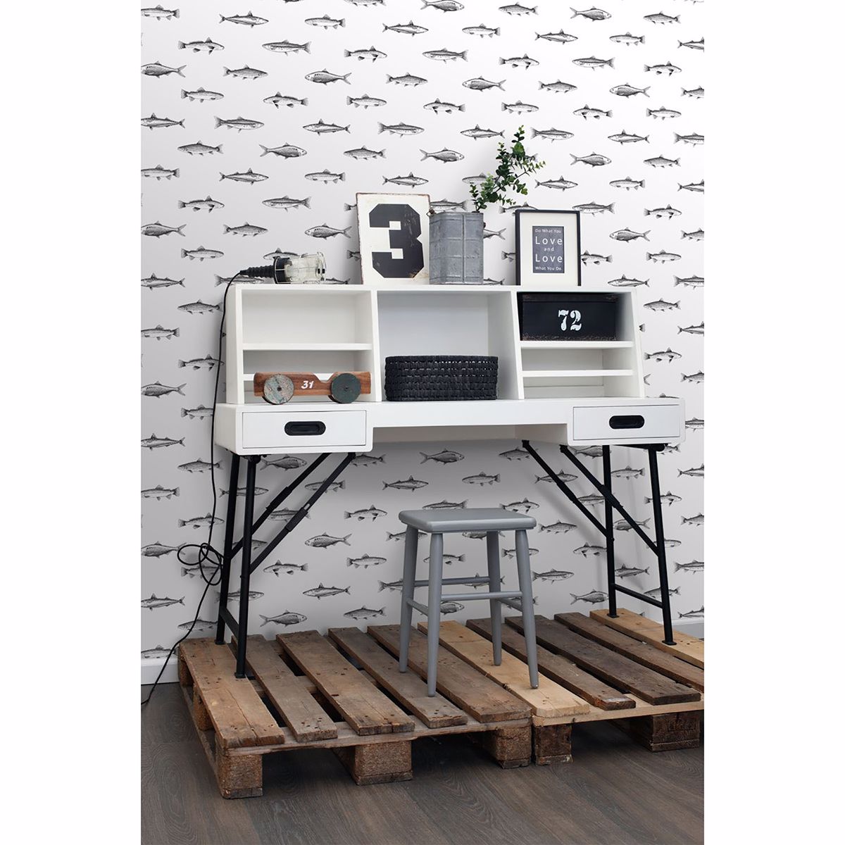fiyero-off-white-fish-wallpaper-york-wallcoverings-dd138967 - York Wallcoverings Papel pintado