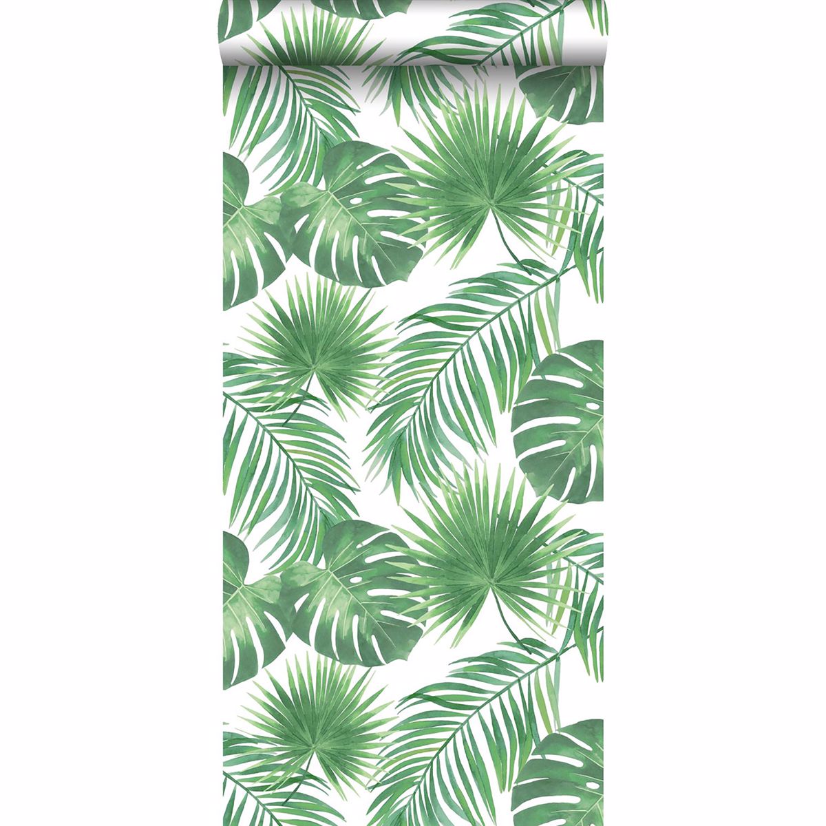 Patti Light Green Leaves Wallpaper - Brewster Wallcovering